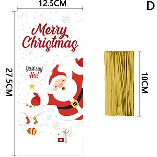 Ly 120Pcs suministros de navidad bolsas de plástico cajas de Santa Claus bolsa de Favor regalos ataúd caja de caramelo DIY favores de navidad regalos cajas de decoración de alimentos saco (8)