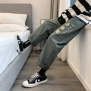 Moda para hombre mono Hip Hop sonrisa cara impreso suelto ajuste Casual pantalones Harajuku estilo urbano papá mono pantalones masculino 2021New (1)