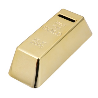 gold bullion bar hucha ladrillo moneda banco ahorro caja de dinero