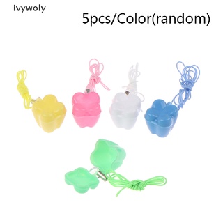 Ivywoly 5 Unids/set Bebé Leche Dientes Caja De Almacenamiento De Plástico Falsos Organizador Caso CL