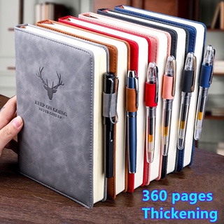 A5 cuaderno 360 páginas super gruesa cuero suave estudiante diario de negocios suministros de oficina