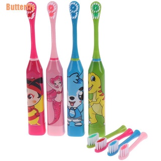 Butterfly(@) 1 pza cepillo de dientes eléctrico de dibujos animados/cepillo de dientes Sonic para niños