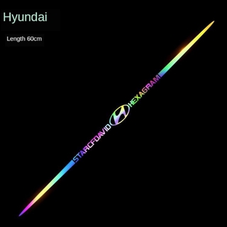Para Hyundai Colorido Laser Garland Pegatinas Decorativas Coche Ioniq Hybrid Elantra Tucson Reina Santa Fe Kona Accent IX35