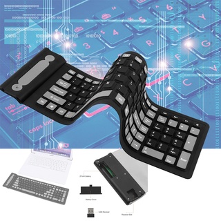 [QALA] teclado inalámbrico portátil de 2,4 g, Flexible, resistente al agua, silicona suave
