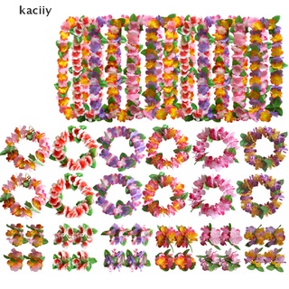 kaciiy 4 unids/set hawaiano flor leis garland collar diy decoración disfraz fiesta cl (1)