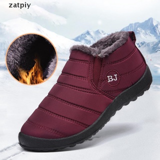 zatpiy mujeres botas de tobillo de nieve caliente invierno forrado impermeable zapatillas de deporte zapatos de las señoras nuevo cl