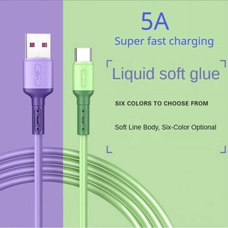 Usb Tipo C 5a Líquido De silicón De carga rápida Micro cable Usb Para Samsung Xiaomi Htc Huawei