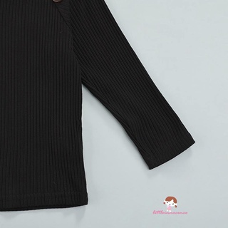 Xzq7-niños trajes de niña traje de moda acanalado de manga larga Tops y pantalones cortos de cuero con cinturón (5)
