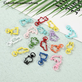Colorfulswallowfree 10PCS Cat Colorful Key Chain Ring Metal Lobster Clasp Clips Bag Car Keychain BELLE