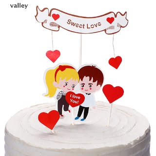 Valley Cupcake Topper Set Love Sweet Lovers Cake Topper For Anniversary Valentine's Day CL