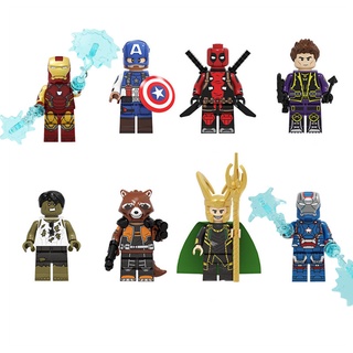 LEGO Juguetes Marvel Bloques De Construcción Super Héroe Spider Man Capitán América Hulk Minifiguras Muñeca PG8271