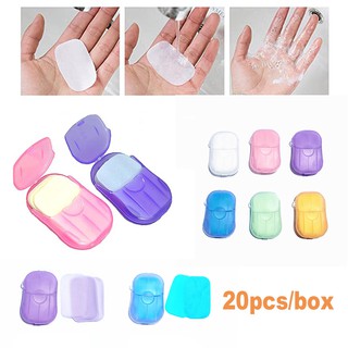 20pcs desechables tabletas de lavado de manos viaje llevar papel de jabón de inodoro