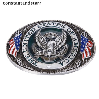 [Constantandstarr] Western style New U.S.A. American flag eagle metal alloy fashion Men Belt Buckle REAX
