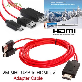 LANITA 2m Micro USB to HDMI PC Converter TV Cable Adapter 1080P Projector Output for Android Phones for HDTV Signal Transmission MHL/Multicolor