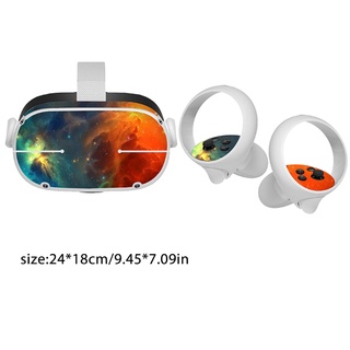 Dou etiqueta engomada de la piel para Oculus Quest 2 VR auriculares controlador de PVC pegatinas lindo de dibujos animados envoltura cubierta para Oculus Quest 2 accesorios (2)