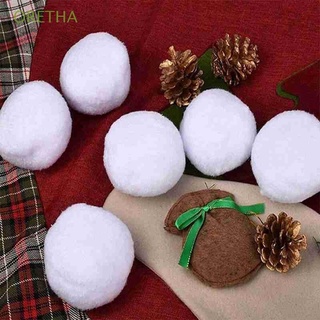 ORETHA 50Pcs Educational Toys Xmas Christmas Decoration Fake Snowballs Kids Adults Game White Plush Indoor Outdoor Soft Children Gift