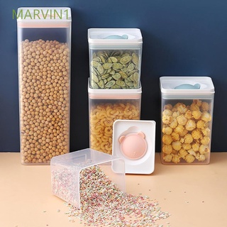 marvin1 caja de granos para el hogar tipo de prensa de cocina organizar herramientas frascos de almacenamiento con tapa sellado dispensador de cereales plástico harina contenedor mantener fresco caja fresca/multicolor