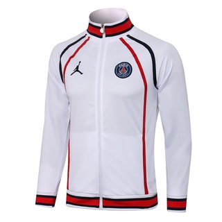 21-22 ropa De entrenamiento con Mangas largas/Camiseta Jordan Paris blanca (rojo P-2Xg (3)