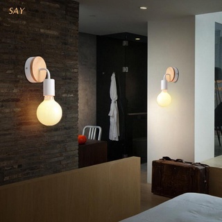 SAY madera luz de pared industrial decoración retro aplique de noche lámpara de pared vintage interior iluminación de pared accesorio E27 110V 220V