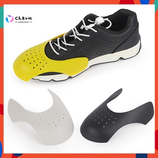 [CH] BigStock 2 piezas Unisex zapatilla de deporte Anti arrugas indentación zapato escudos Protector del dedo del pie tapas