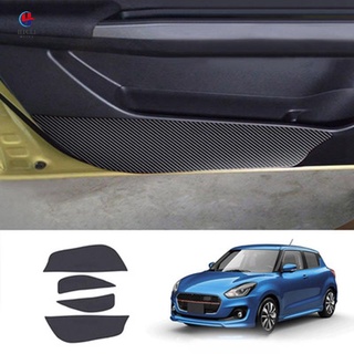 4 almohadillas antigolpes para puerta de fibra de carbono de coche para suzuki swift 2017+