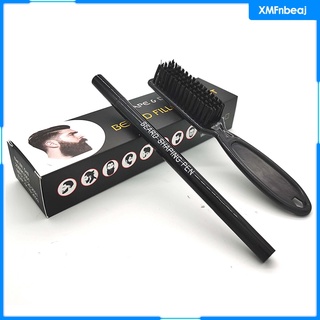 2 in 1 Waterproof Moustache Beard Filler Pen Sharpen & Define Beard Black