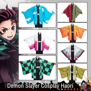 Demon Slayer Cosplay Haori tela Kamado Tanjiro Nezuko Tomioka Daily Kimono camisa de manga completa Tops