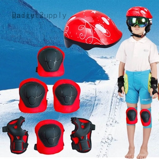 juego de 7 protectores de casco para niños, deportes al aire libre, protectores de codo y rodilleras
