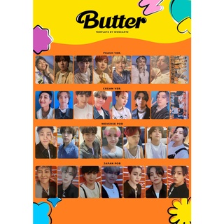 8pcs/set Kpop BTS Butter CD Photocards CREAM PEACHES VERSION PC POB Photo Card Lomo Cards Collectibles
