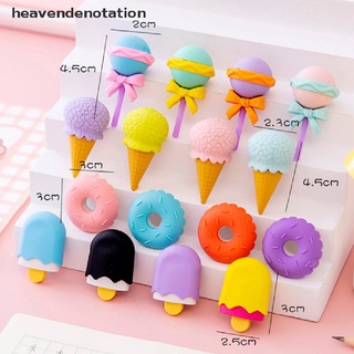 [heavendenotation] Juego De 4 Borradores Deliciosos De Postre Mini Lollipop Helado Paleta Donuts Goma