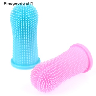 Finegoodwell4 Soft Finger Toothbrush Pet Dog Dental Cleaning Teeth Care Hygiene Brush Pets Cat Brilliant