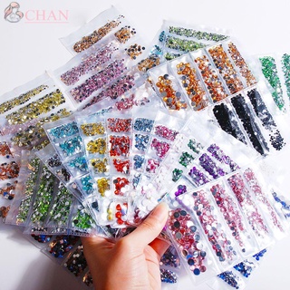 Chan 100 pzs calcomanías de uñas 2-6mm decoración DIY 3D con purpurina/manicura/piedras de cristal