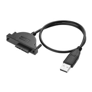 BARRY1 Cable convertidor duradero conveniente adaptador externo conector 7+6 13Pin negro USB a Sata USB 2.0 a Mini Sata II para portátil CD/DVD ROM Slimline Drive/Multicolor (9)