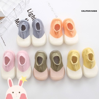 cayyt 1 par de zapatos de dos colores costuras de algodón transpirable suela suave zapatos de bebé para el hogar (2)