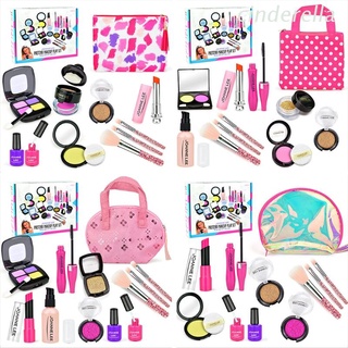 Cind niñas maquillaje juguete conjunto de pretender juego de princesa rosa maquillaje belleza seguridad no tóxico Kit juguetes para niñas vestir cosméticos bolsa de viaje