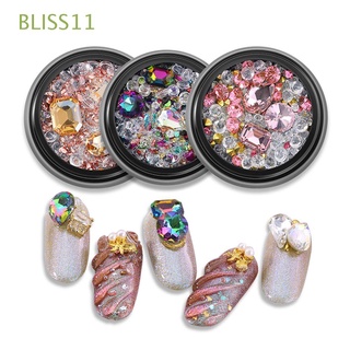 bliss11 calcomanía de uñas holográfico uv 3d con pedrería para decoración de uñas