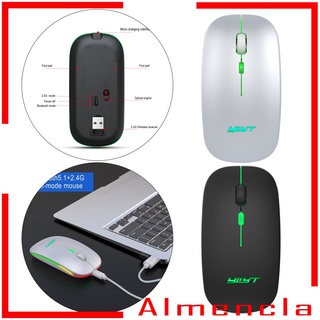 [ALMENCLA] Ratón inalámbrico silencioso, multidispositivo, Bluetooth o ratón inalámbrico de 2,4 ghz con receptor USB, 1600 Dpi seguimiento óptico, para PC portátil (1)
