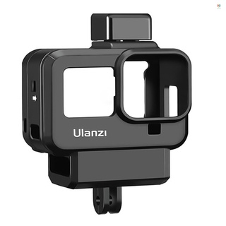 ulanzi g8-9 - carcasa de plástico para jaula de plástico, marco de protección con micrófono, montaje en frío, adaptador de filtro de lente, cámara de acción, accesorios vlog, compatible con 8