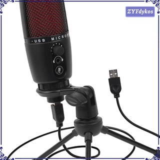 USB Condenser Microphone with Tripod Desk Mic for Podcast Streaming Gaming