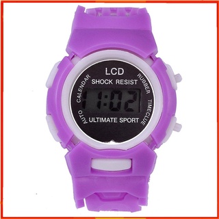 B reloj De pulsera Digital Lcd impermeable con correa De silicona para niños