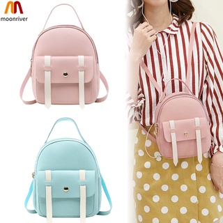 Mr contraste Color mochila mujeres Mini Casual viaje PU bolsa multifuncional bolsas