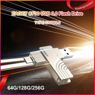 (RotatingMoment) Eaget CF30 USB Flash Drive 256GB 128GB 64GB USB tipo C OTG Jump Drive