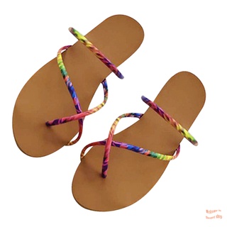 las mujeres de verano casual dedo del pie plano sandalias de playa zapatillas slip-on flip flop zapatos