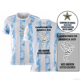 copa america argentina equipo nacional de fútbol jersey messi camiseta tops manga corta suelta moda casual deporte s-4xl