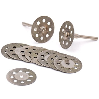 10PCS Grinding Wheel Disc 3mm Mandrel Diamond Coated Cutting Rotary Tool