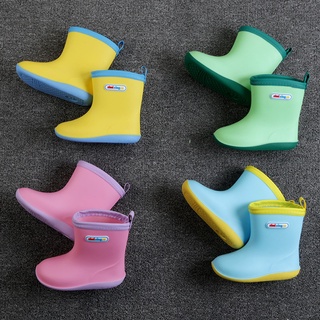 Estrella persiguiendo pie color sólido 3D tridimensional niños zapatos de lluvia niños y niñas antideslizante de felpa bebé zapatos de lluvia de los niños de cuatro estaciones botas de lluvia de agua