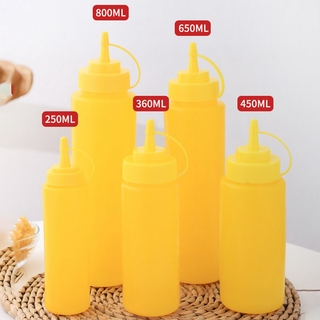 250-800Ml cocina Botol Sos plástico exprimir botella dispensador de condimento salsa tomate condimento dispensador de salsa de salsa de mostaza botella con tapas (9)