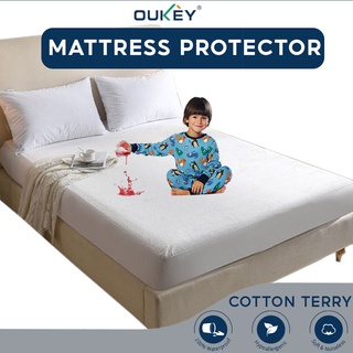 Protector de colchón impermeable de algodón Terry a prueba de ácaros Protector de colchón sábana de cama