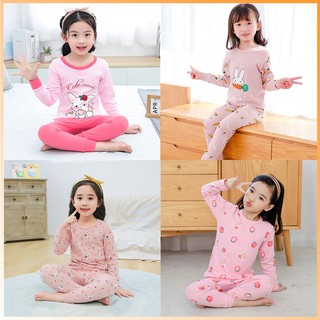 pijama niños niñas niños traje de dibujos animados impresión de manga larga camiseta jersey ropa +pantalones ropa de dormir b1