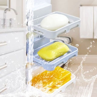 Garden123 Plástico contenedor De drenaje De pared para baño accesorios para jabón jabón sostenedor/Multicolor (4)